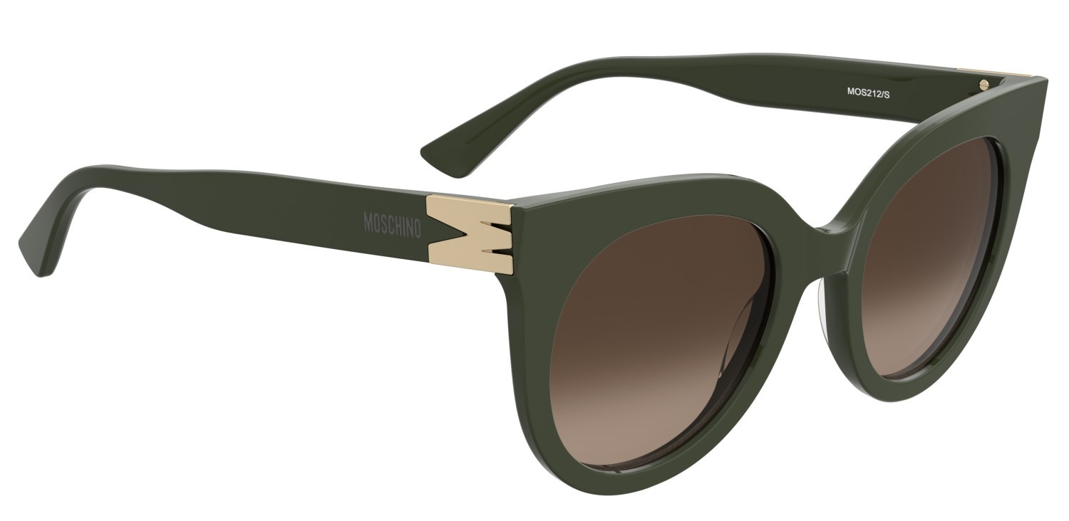 Occhiali da sole Moschino Mos212/S 208566 1ED HA colore green forma cat eye lenti brown shaded