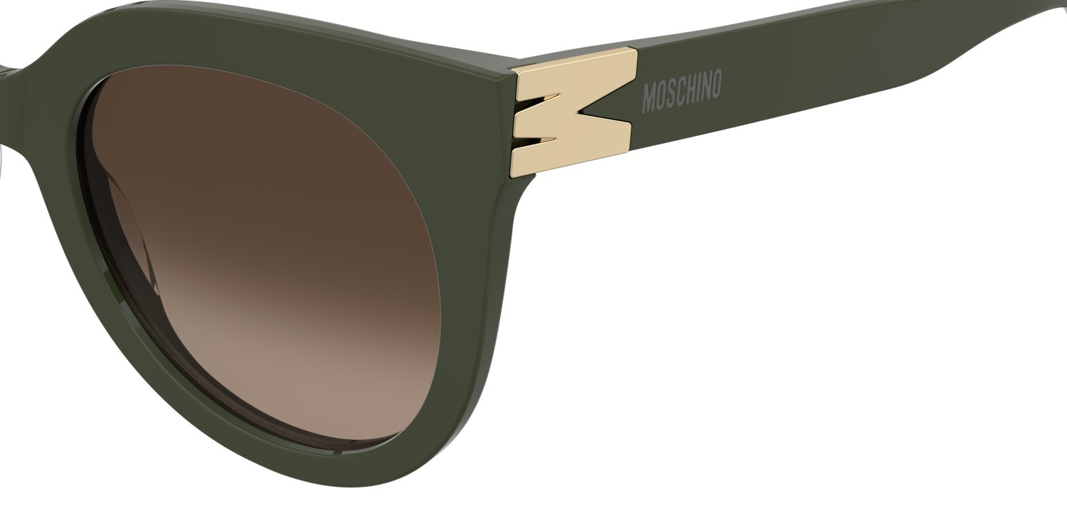 Occhiali da sole Moschino Mos212/S 208566 1ED HA colore green forma cat eye lenti brown shaded
