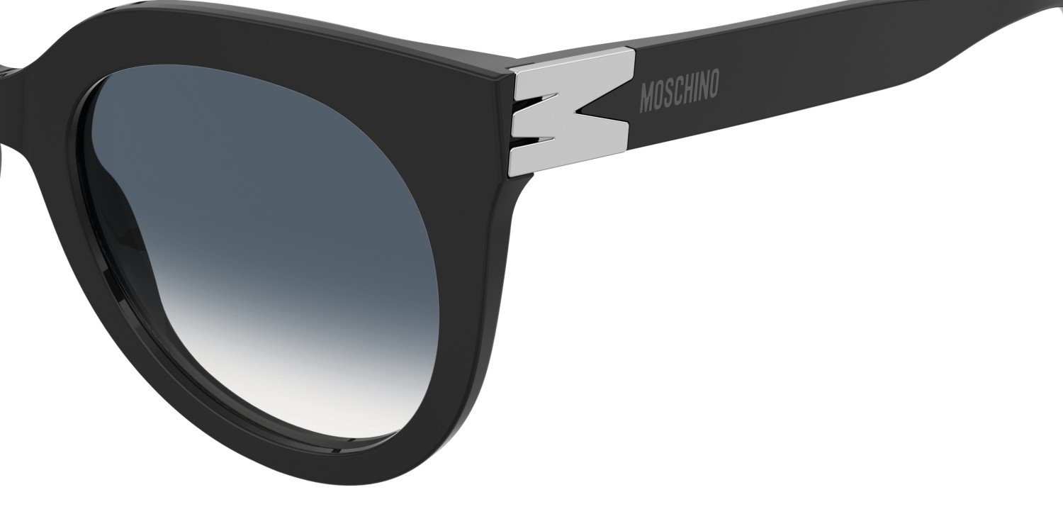 Occhiali da sole Moschino Mos212/S 208566 807 08 colore black forma cat eye lenti dk blue shaded