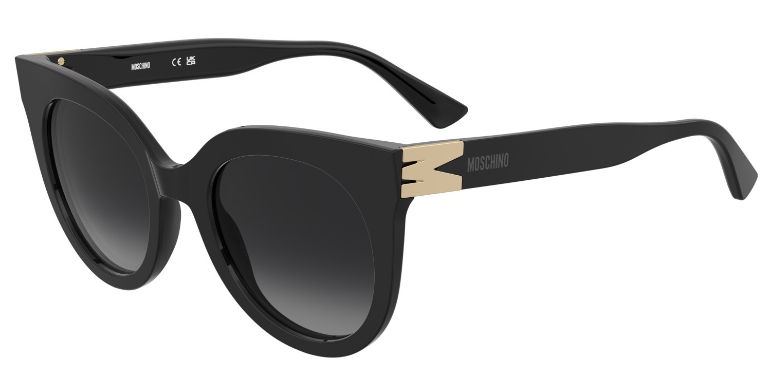 Sunglasses Moschino Mos212/S 208566 807 9O color black shape cat eye lenses dark grey shaded