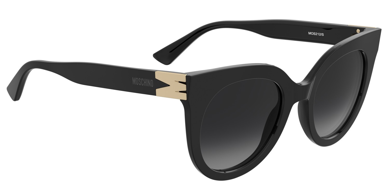 Sunglasses Moschino Mos212/S 208566 807 9O color black shape cat eye lenses dark grey shaded