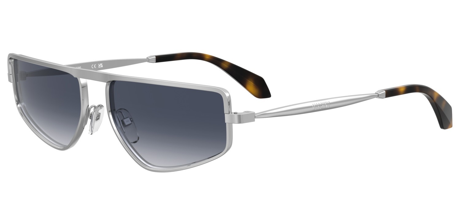 Occhiali da sole Moschino Mos209/S 208567 010 08 colore palladium forma quadrato lenti dk blue shaded