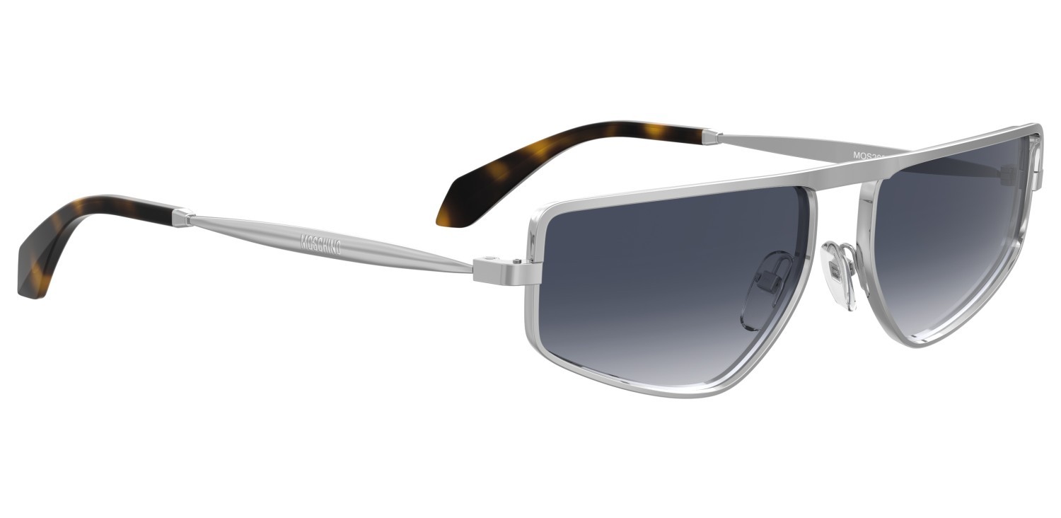 Occhiali da sole Moschino Mos209/S 208567 010 08 colore palladium forma quadrato lenti dk blue shaded