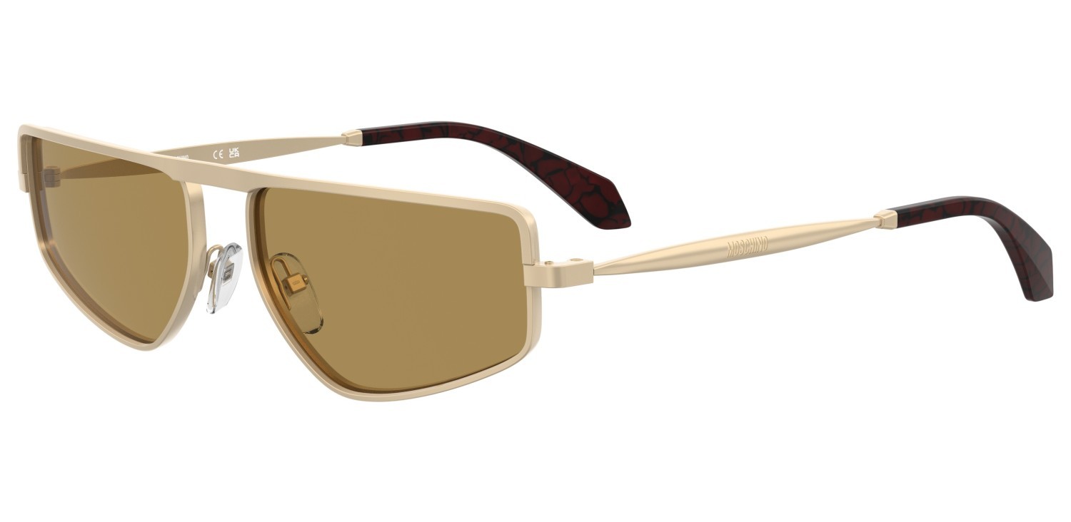 Occhiali da sole Moschino Mos209/S 208567 AOZ 70 colore matte gold forma quadrato lenti brown