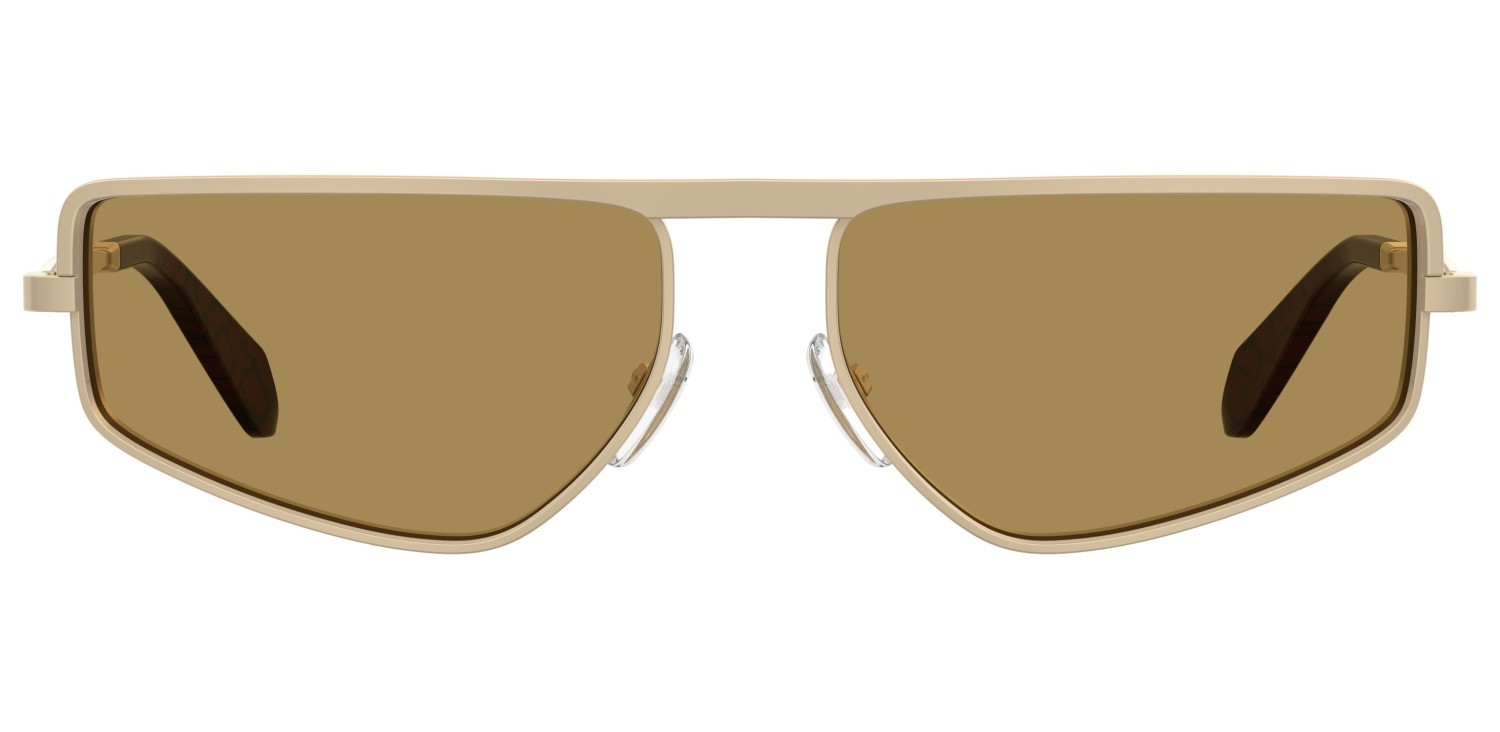 Occhiali da sole Moschino Mos209/S 208567 AOZ 70 colore matte gold forma quadrato lenti brown