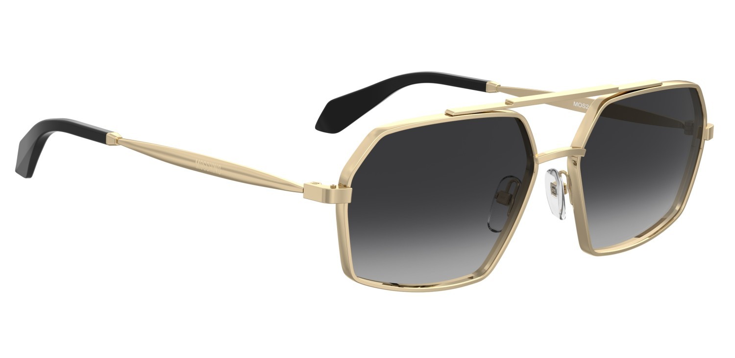 Sonnenbrillen Moschino Mos210/S 208568 000 9O farbe rose gold form quadratisch gläser dark grey shaded