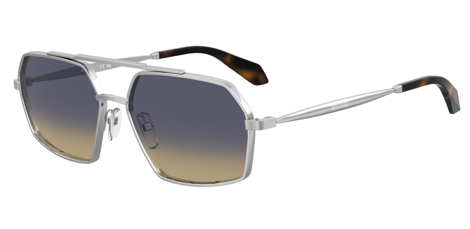 Occhiali da sole Moschino Mos210/S 208568 010 IE colore palladium forma quadrato lenti blue beige