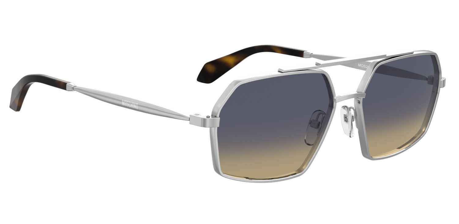 Occhiali da sole Moschino Mos210/S 208568 010 IE colore palladium forma quadrato lenti blue beige