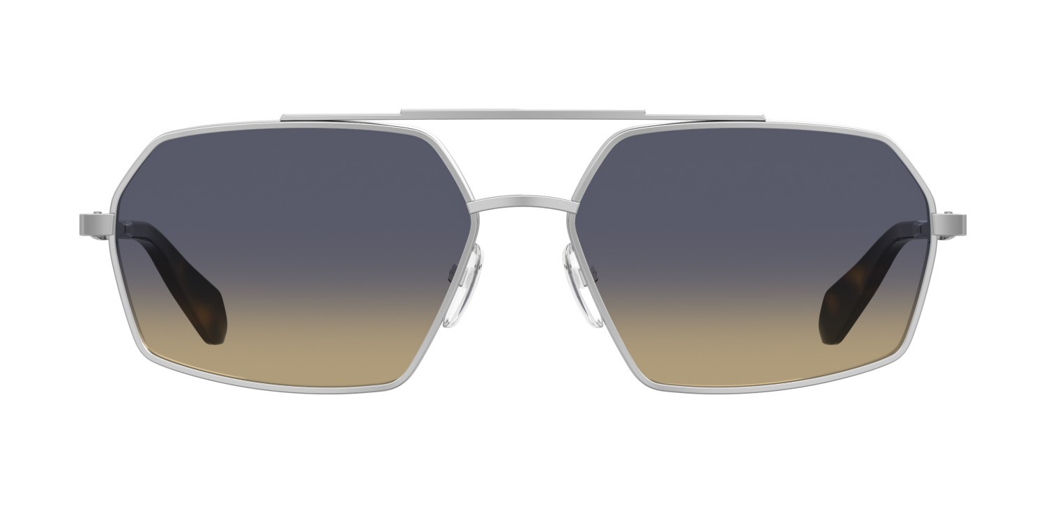 Occhiali da sole Moschino Mos210/S 208568 010 IE colore palladium forma quadrato lenti blue beige