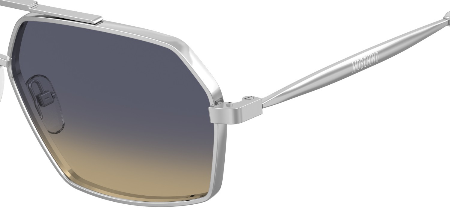 Occhiali da sole Moschino Mos210/S 208568 010 IE colore palladium forma quadrato lenti blue beige
