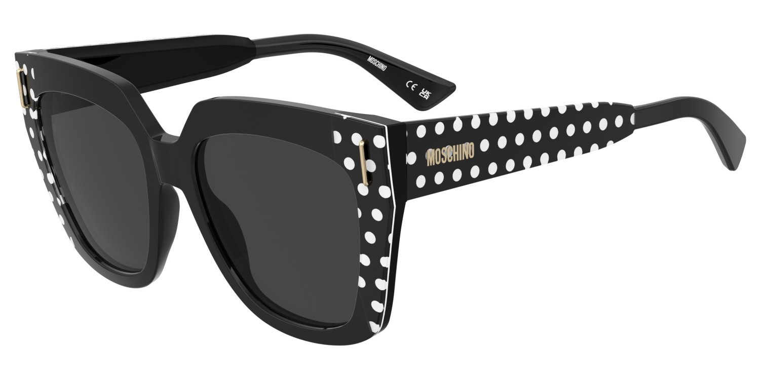Sunglasses Moschino Mos207/S 208569 7RM IR color pattern black shape square lenses grey