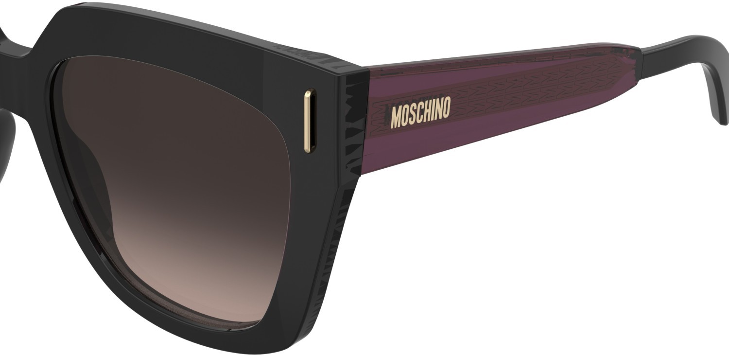 Occhiali da sole Moschino Mos207/S 208569 GUU HA colore black burgundy forma quadrato lenti brown shaded