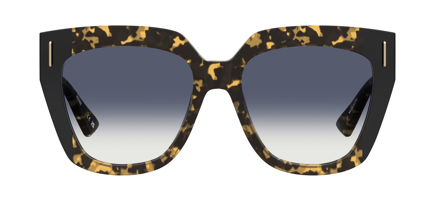 Occhiali da sole Moschino Mos207/S 208569 IPR 08 colore havana blue forma quadrato lenti dk blue shaded