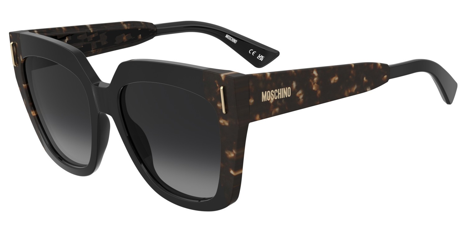 Occhiali da sole Moschino Mos207/S 208569 WR7 9O colore black havana forma quadrato lenti dark grey shaded