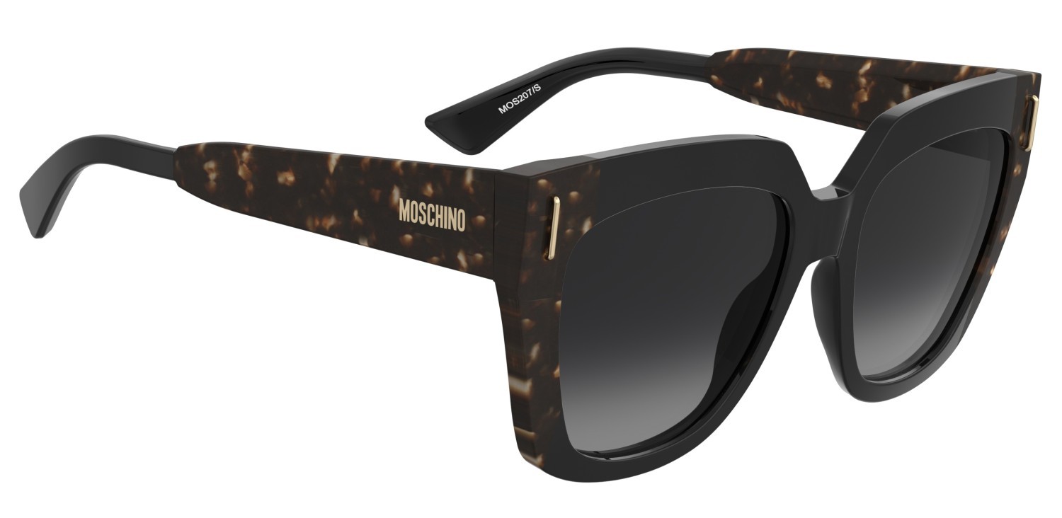 Occhiali da sole Moschino Mos207/S 208569 WR7 9O colore black havana forma quadrato lenti dark grey shaded