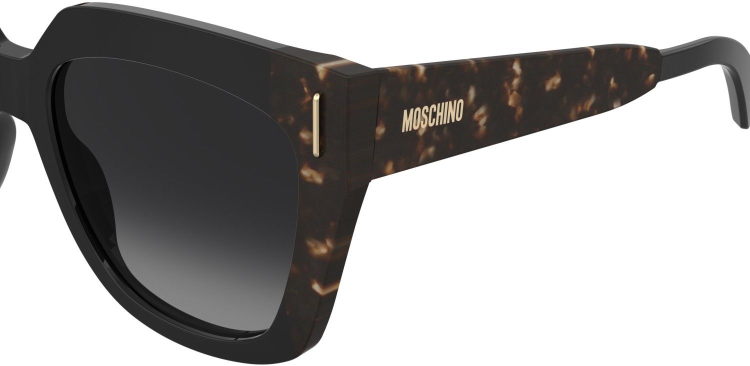 Occhiali da sole Moschino Mos207/S 208569 WR7 9O colore black havana forma quadrato lenti dark grey shaded