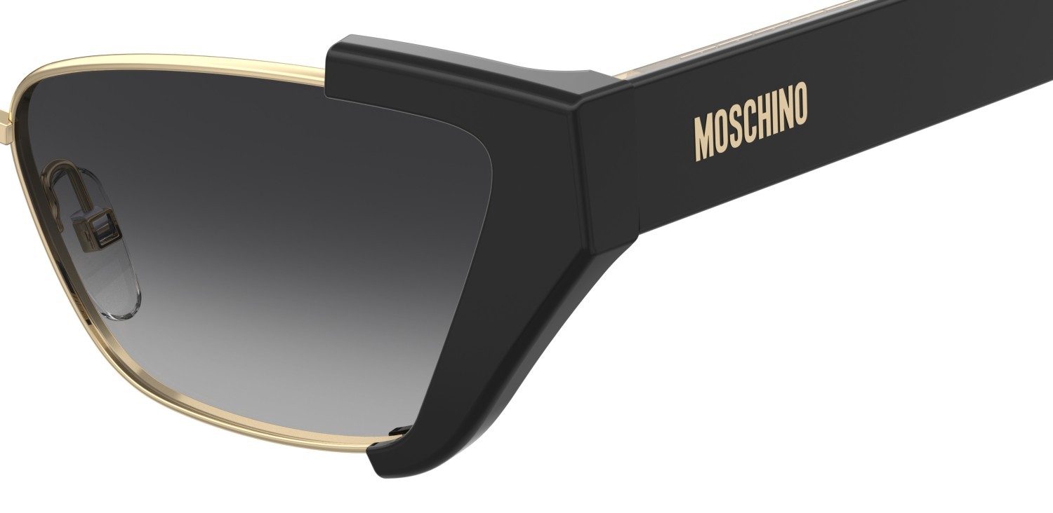 Sunglasses Moschino Mos205/S 208571 2M2 9O color black gold shape cat eye lenses dark grey shaded