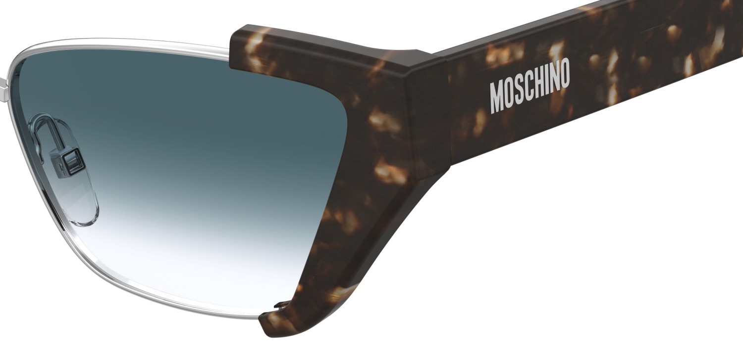 Occhiali da sole Moschino Mos205/S 208571 45Z 08 colore havana silver forma cat eye lenti dk blue shaded