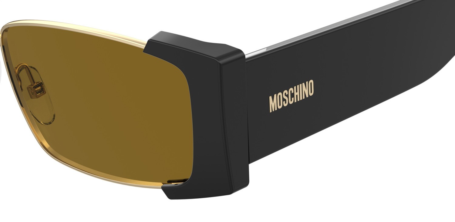 Occhiali da sole Moschino Mos206/S 208572 2M2 70 colore black gold forma rettangolare lenti brown