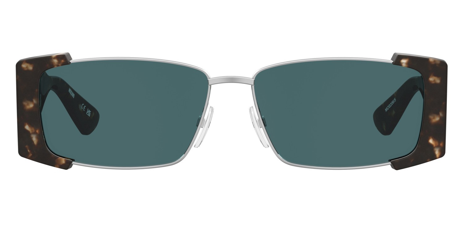 Occhiali da sole Moschino Mos206/S 208572 45Z KU colore havana silver forma rettangolare lenti blue