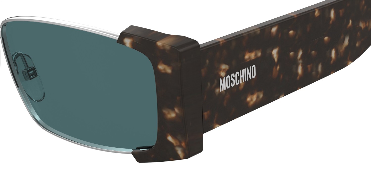 Occhiali da sole Moschino Mos206/S 208572 45Z KU colore havana silver forma rettangolare lenti blue