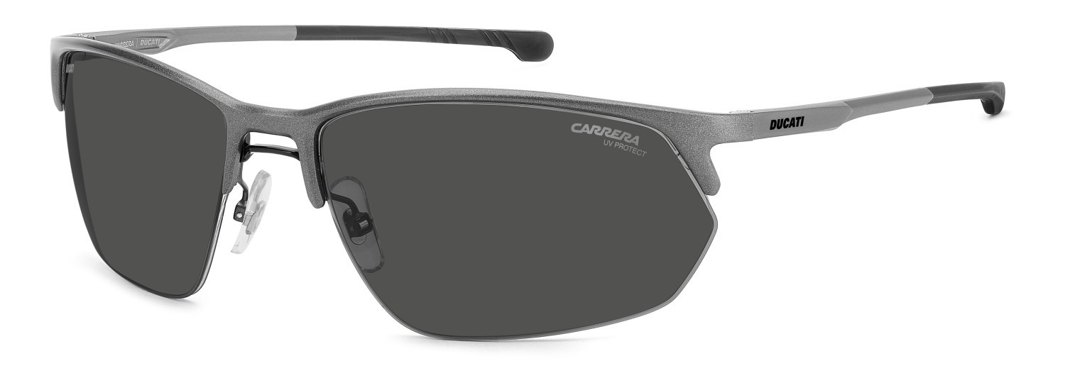 Sunglasses Carrera Ducati Carduc 064/S 208588 R80 IR color matte dark ruthenium shape rectangle lenses grey