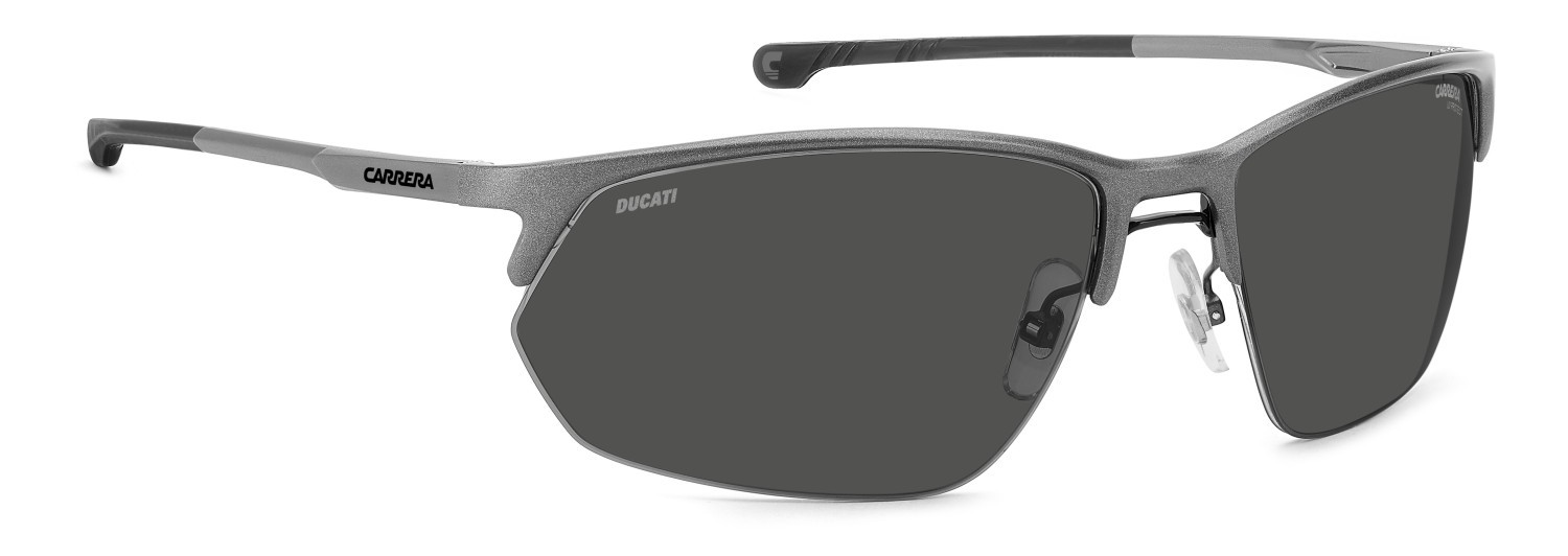 Sunglasses Carrera Ducati Carduc 064/S 208588 R80 IR color matte dark ruthenium shape rectangle lenses grey