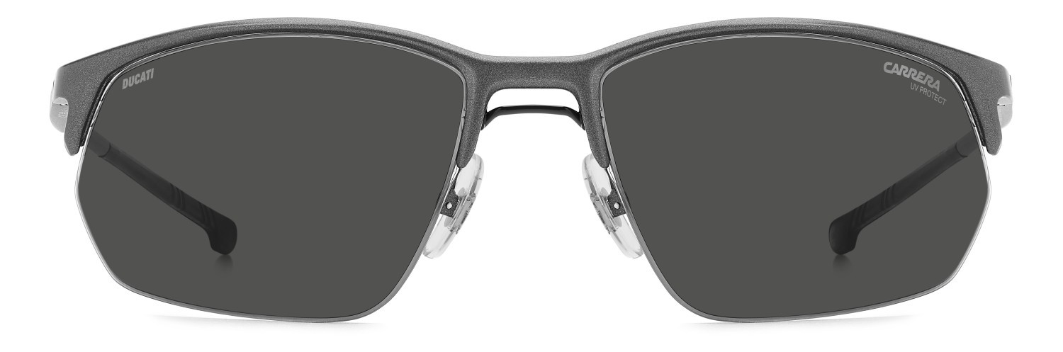 Sunglasses Carrera Ducati Carduc 064/S 208588 R80 IR color matte dark ruthenium shape rectangle lenses grey