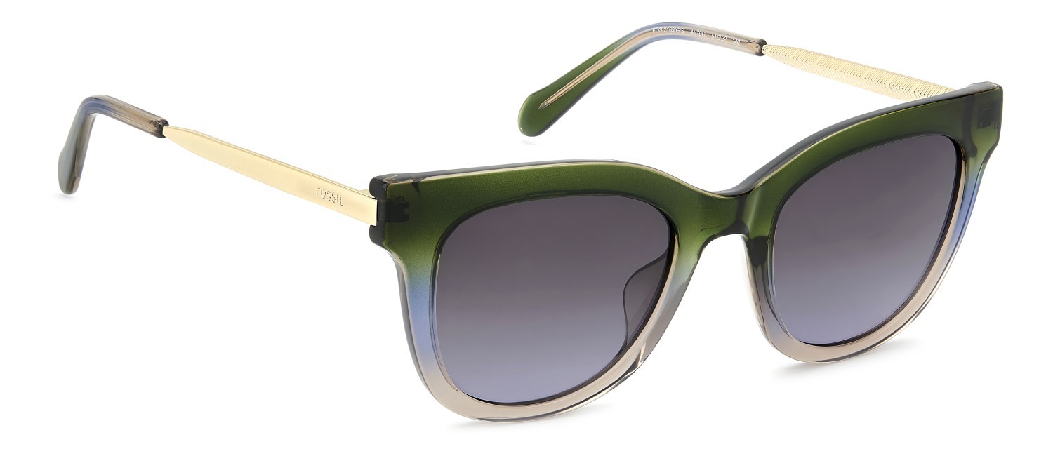 Sunglasses Fossil Fos 2169/G 208593 4N7 9O color green beige shape cat eye lenses grey shaded