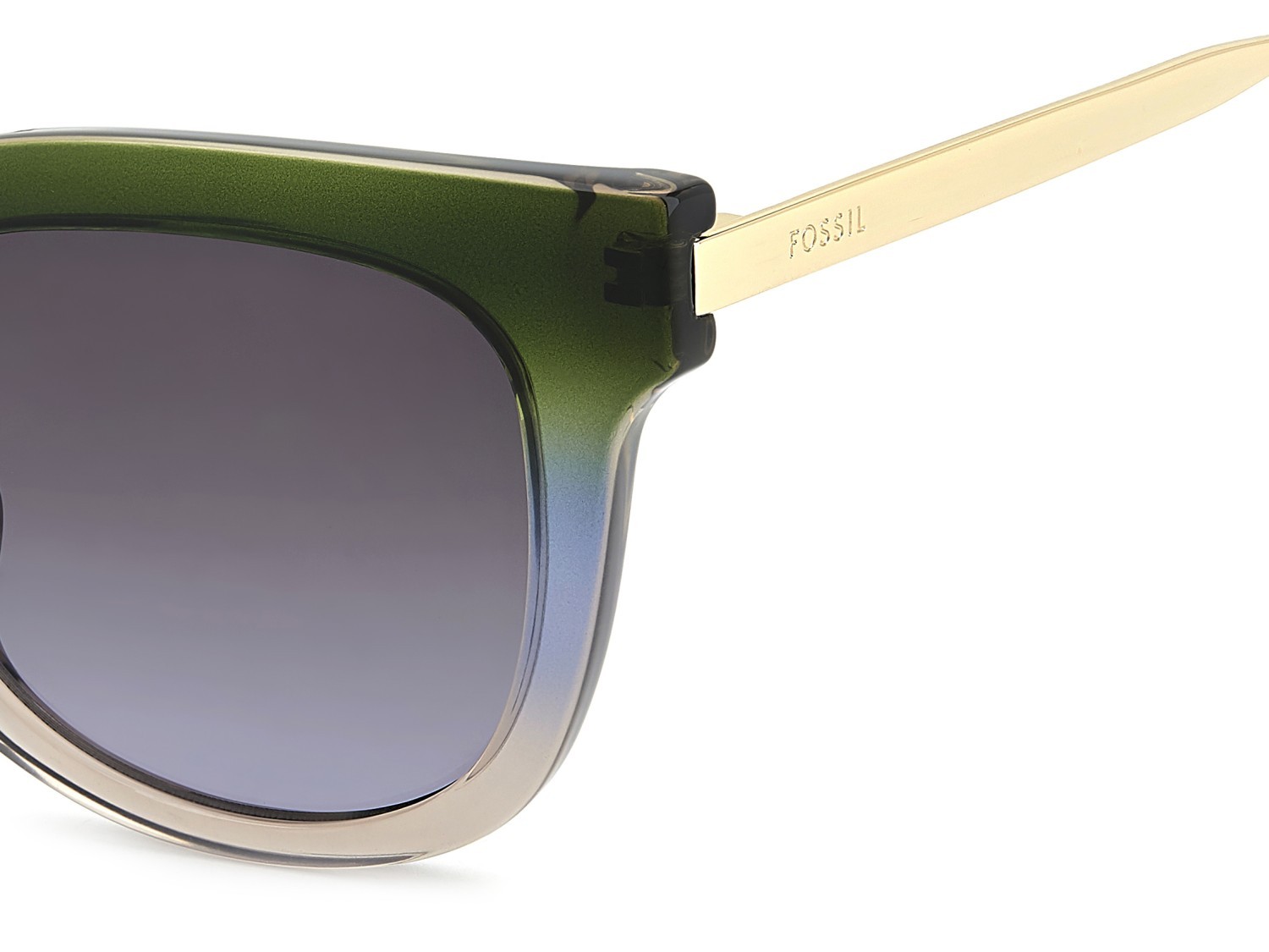 Sunglasses Fossil Fos 2169/G 208593 4N7 9O color green beige shape cat eye lenses grey shaded