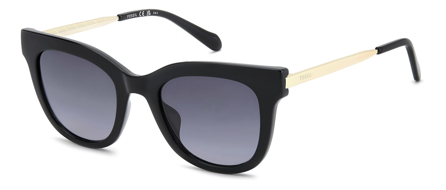 Sunglasses Fossil Fos 2169/G 208593 807 9O color black shape cat eye lenses grey shaded