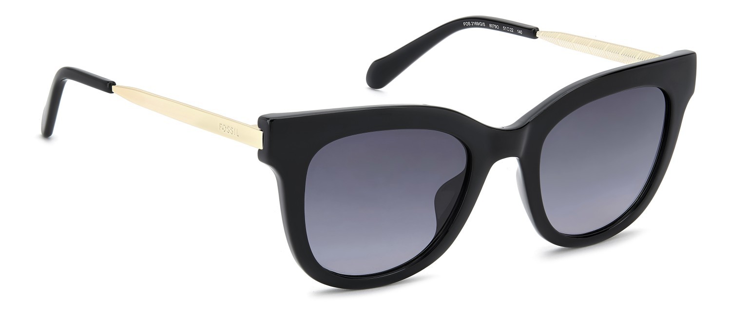 Sunglasses Fossil Fos 2169/G 208593 807 9O color black shape cat eye lenses grey shaded