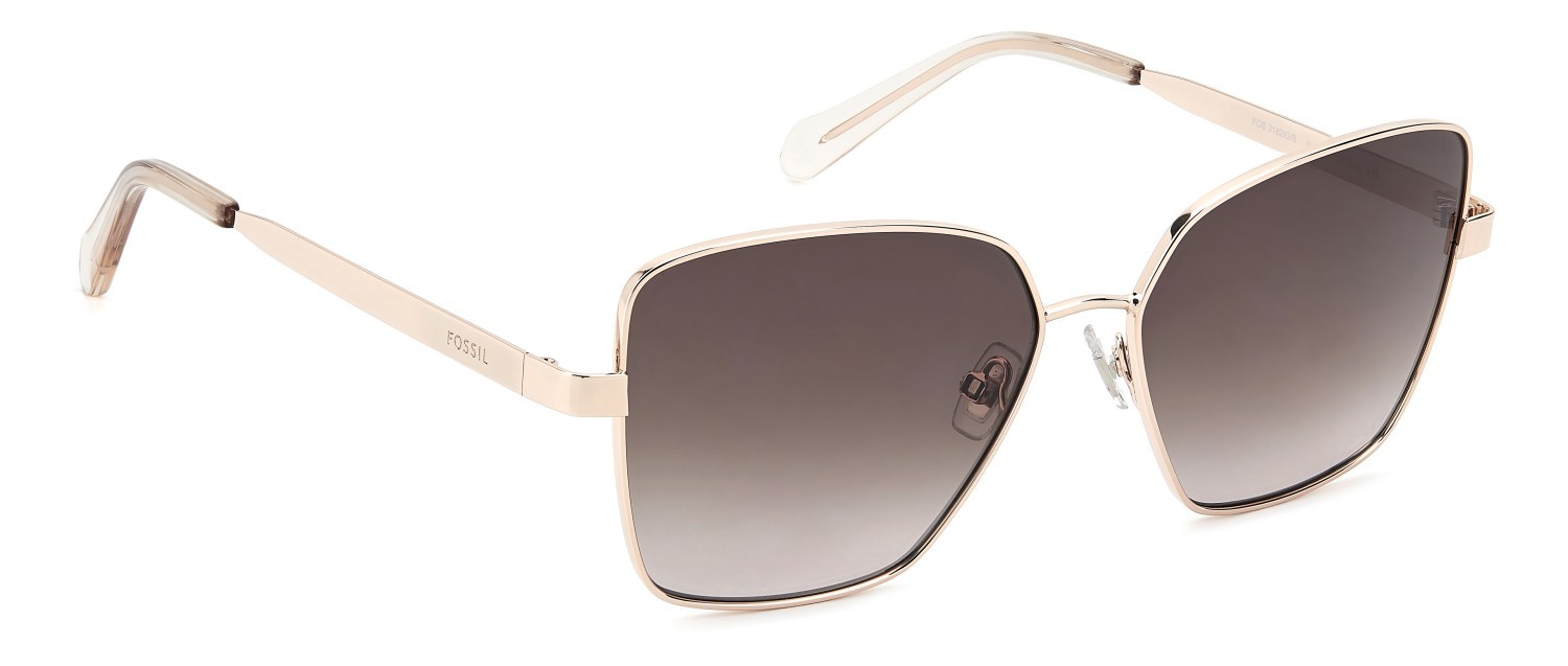 Sunglasses Fossil Fos 3182/G 208595 AU2 HA color red gold shape square lenses brown shaded