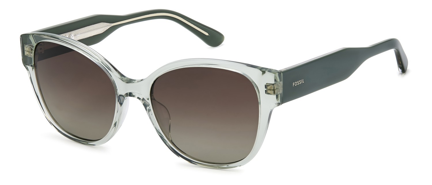 Sunglasses Fossil Fos 2170/G 208599 0OX HA color crystal green shape cat eye lenses brown shaded