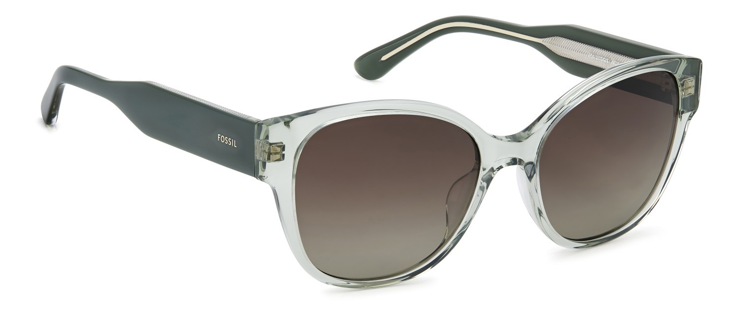 Sunglasses Fossil Fos 2170/G 208599 0OX HA color crystal green shape cat eye lenses brown shaded
