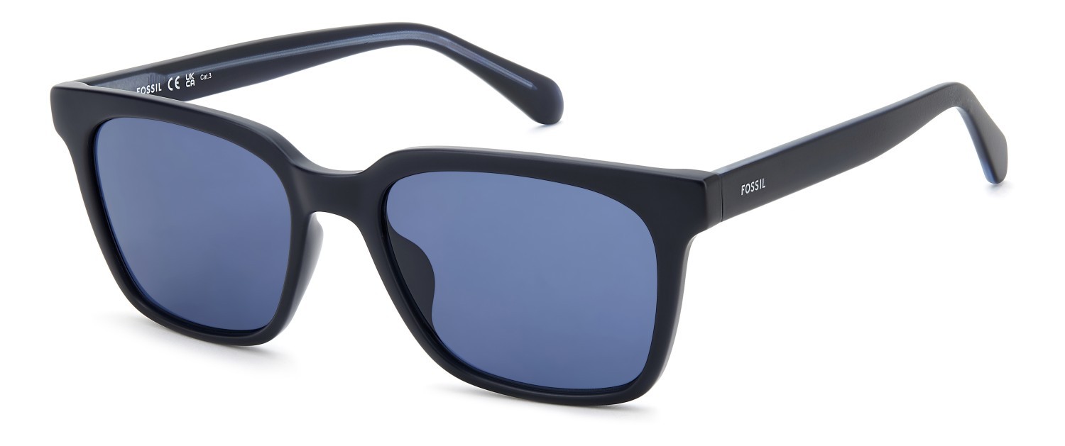 Sunglasses Fossil Fos 3183/G 208600 FLL KU color matte blue shape rectangle lenses blue
