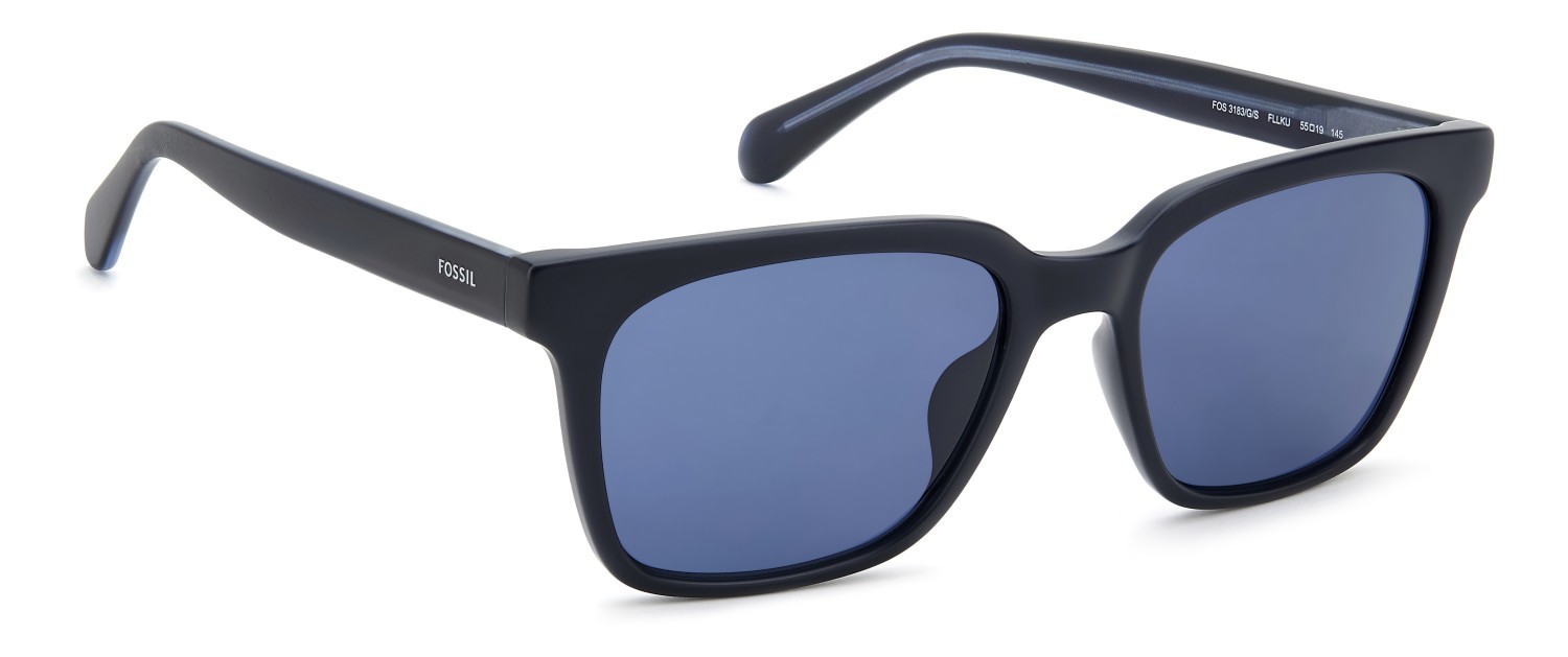 Sunglasses Fossil Fos 3183/G 208600 FLL KU color matte blue shape rectangle lenses blue