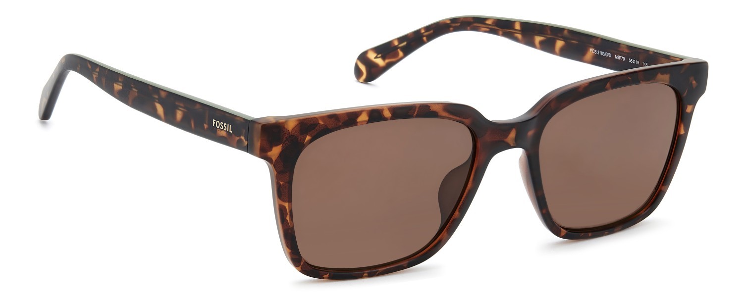 Sonnenbrillen Fossil Fos 3183/G 208600 N9P 70 farbe matte havana form rechteckig gläser brown