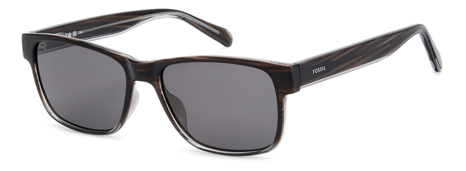 Sunglasses Fossil Fos 3179/G 208601 EX4 IR color brown horn shape rectangle lenses grey
