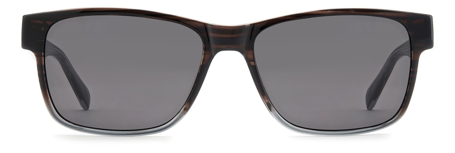 Sunglasses Fossil Fos 3179/G 208601 EX4 IR color brown horn shape rectangle lenses grey