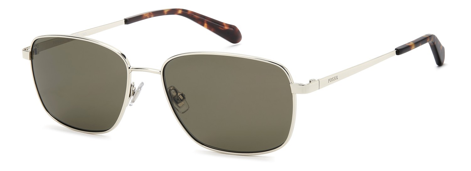 Sunglasses Fossil Fos 3180/G 208603 3YG QT color light gold shape rectangle lenses green