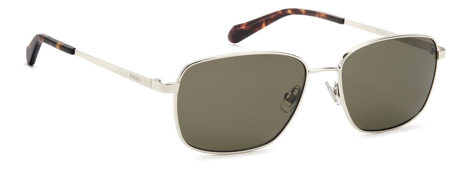 Sunglasses Fossil Fos 3180/G 208603 3YG QT color light gold shape rectangle lenses green