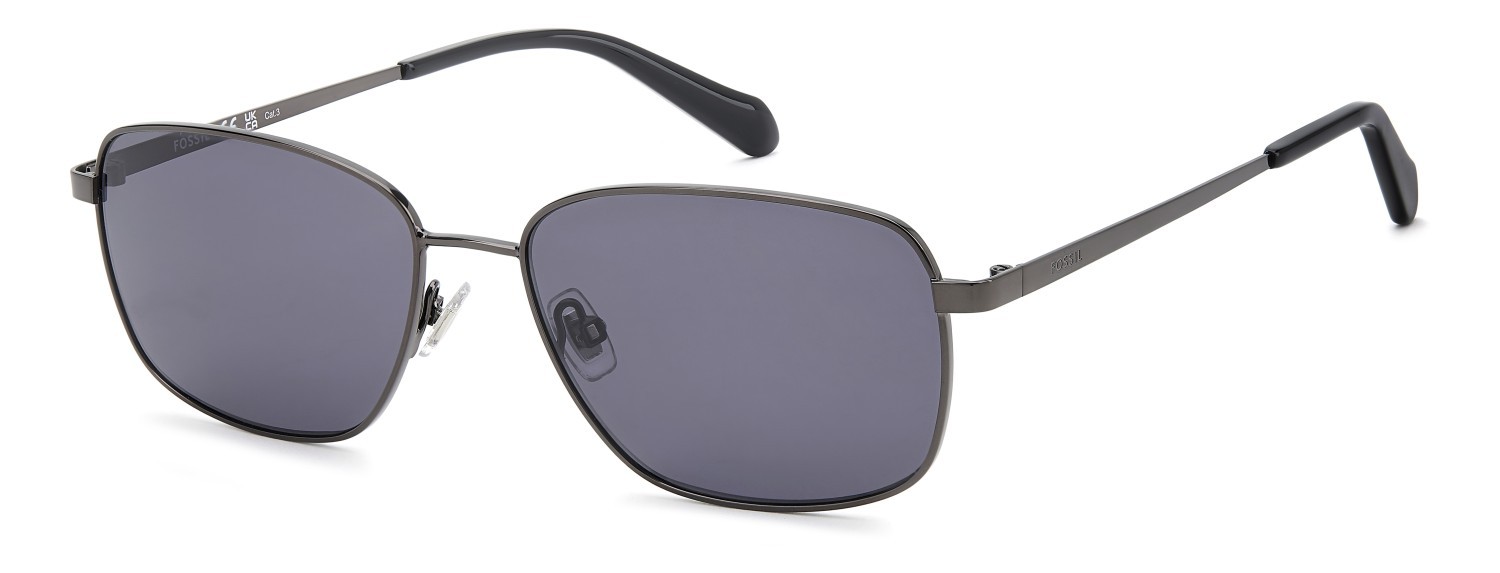 Sunglasses Fossil Fos 3180/G 208603 KJ1 IR color dark ruthenium shape rectangle lenses grey
