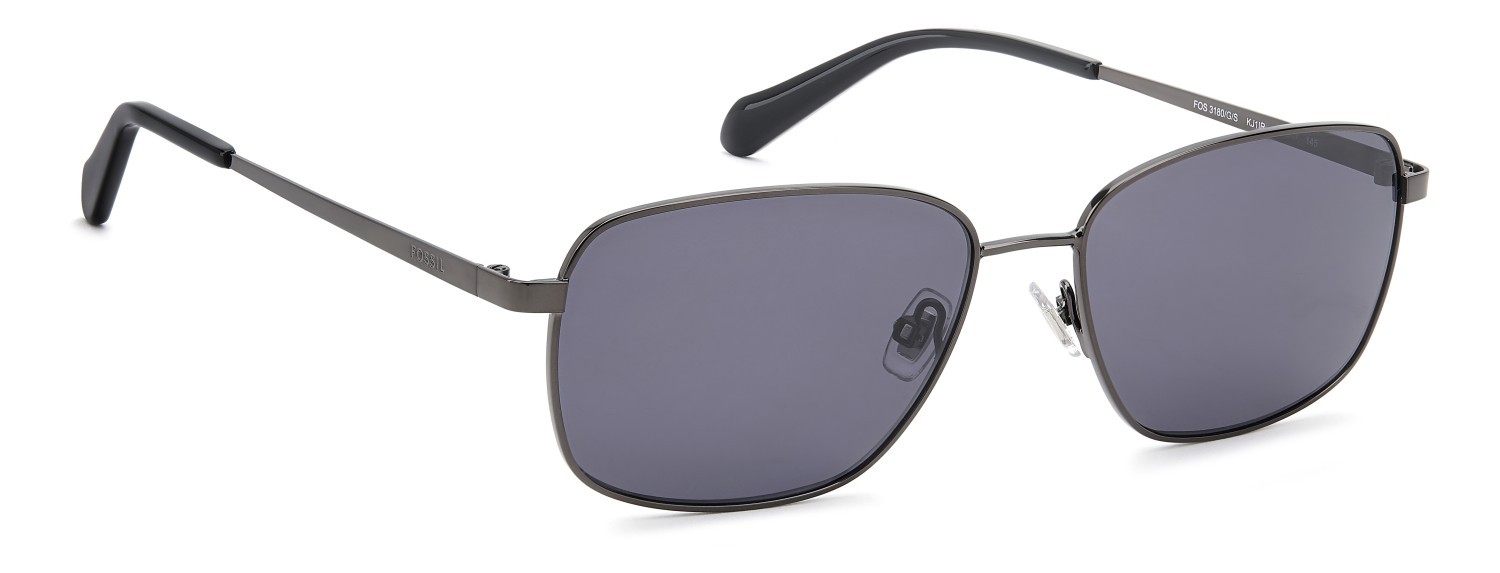 Sunglasses Fossil Fos 3180/G 208603 KJ1 IR color dark ruthenium shape rectangle lenses grey