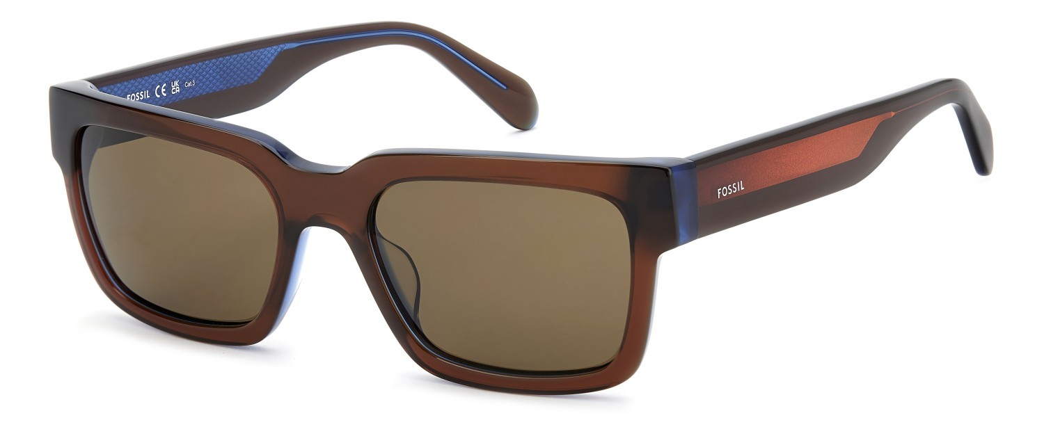Sonnenbrillen Fossil Fos 2168/G 208604 FL4 70 farbe crystal brown form rechteckig gläser brown