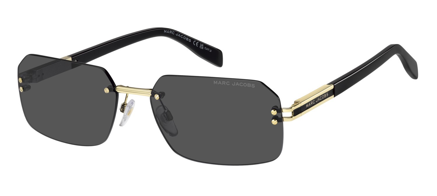 Occhiali da sole Marc Jacobs 902/S 208611 RHL IR colore gold black 2 forma rettangolare lenti grey