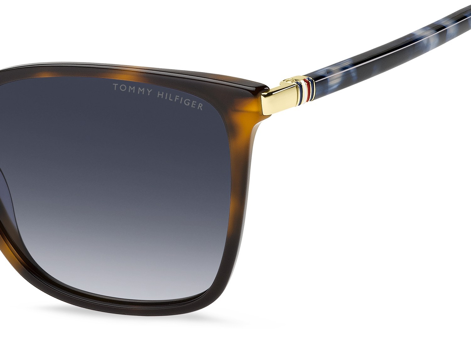 Sunglasses Tommy Hilfiger Th 2349/S 208623 05L 08 color havana 2 shape cat eye lenses dk blue shaded