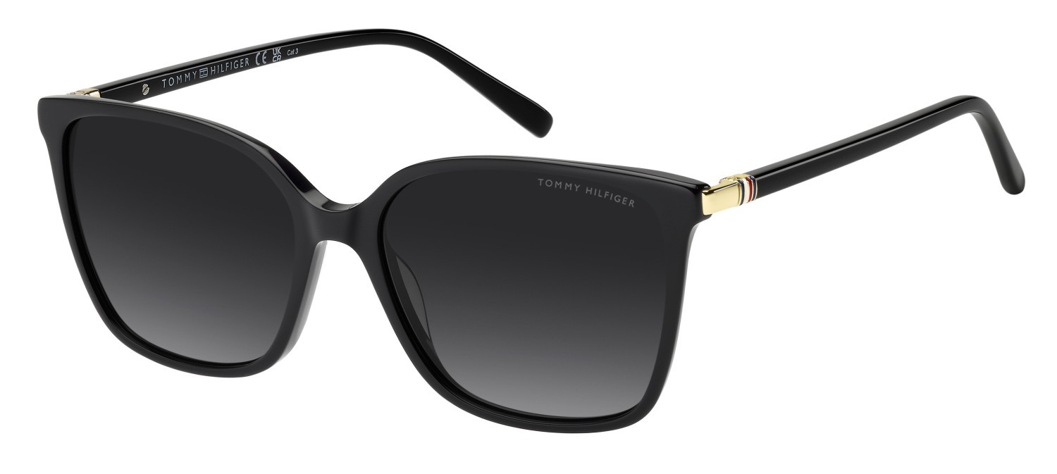 Sunglasses Tommy Hilfiger Th 2349/S 208623 807 9O color black shape cat eye lenses dark grey shaded