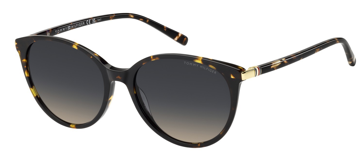Occhiali da sole Tommy Hilfiger Th 2350/S 208624 086 I4 colore havana forma pantos lenti blue doubleshade peach