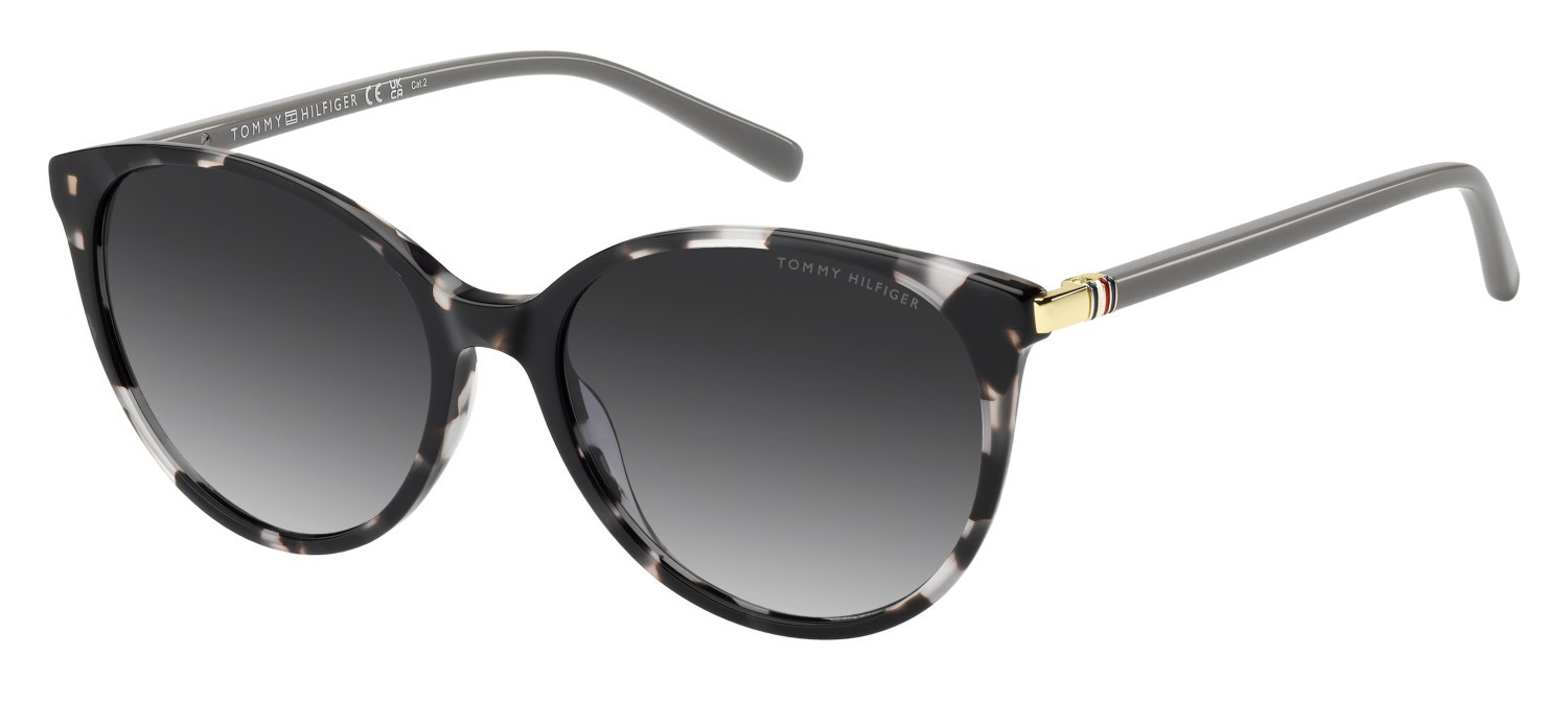 Occhiali da sole Tommy Hilfiger Th 2350/S 208624 AB8 9O colore havana grey forma pantos lenti dark grey shaded